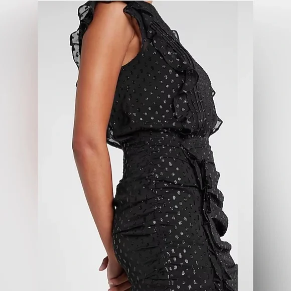 Express woman dress Clip Dot Ruched Mini Dress Size M